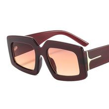 Load image into Gallery viewer, Retro Vintage Sunglasses Personality Stripes Square Thick Frame Eye Glasses Wear очки солнечные женские Gafas Oculos Sunglasses
