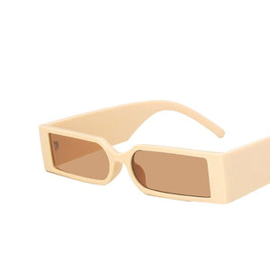 Retro White Rectangular Sunglasses 2023 Punk INS Small Frame Female Square Glasses Hip Hop Eyewear Men