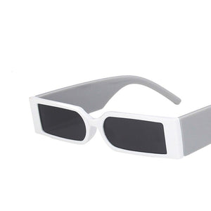 Retro White Rectangular Sunglasses 2023 Punk INS Small Frame Female Square Glasses Hip Hop Eyewear Men