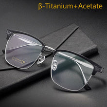 Load image into Gallery viewer, Retro Women/Men Pure Titanium Myopia Glasses Optical Hyperopia Large Frame Ultra-Light Prescription Glasses Frame