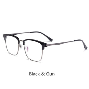 Retro Women/Men Pure Titanium Myopia Glasses Optical Hyperopia Large Frame Ultra-Light Prescription Glasses Frame