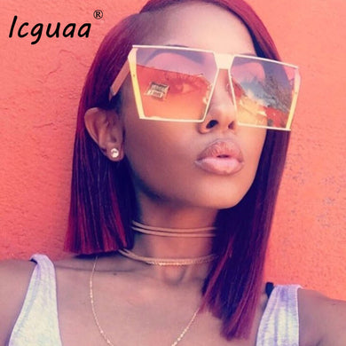 Retro Women's Oversized Gradient Colors Vintage Square Sun glasses Eyewear Shade Oculos de sol feminino Sunglasses UV400