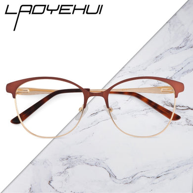 Retro Women's Round Fake Glasses Cat's Eye Prescription Glasses For Reading Myopia Eyewear Optical Women Eyeglasses With Frame