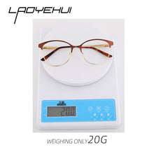 Load image into Gallery viewer, Retro Women&#39;s Round Fake Glasses Cat&#39;s Eye Prescription Glasses For Reading Myopia Eyewear Optical Women Eyeglasses With Frame