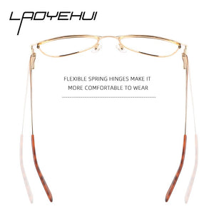 Retro Women's Round Fake Glasses Cat's Eye Prescription Glasses For Reading Myopia Eyewear Optical Women Eyeglasses With Frame