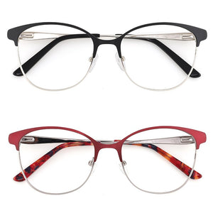 Retro Women's Round Fake Glasses Cat's Eye Prescription Glasses For Reading Myopia Eyewear Optical Women Eyeglasses With Frame