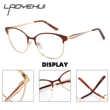 Load image into Gallery viewer, Retro Women&#39;s Round Fake Glasses Cat&#39;s Eye Prescription Glasses For Reading Myopia Eyewear Optical Women Eyeglasses With Frame