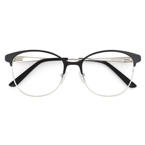 Retro Women's Round Fake Glasses Cat's Eye Prescription Glasses For Reading Myopia Eyewear Optical Women Eyeglasses With Frame