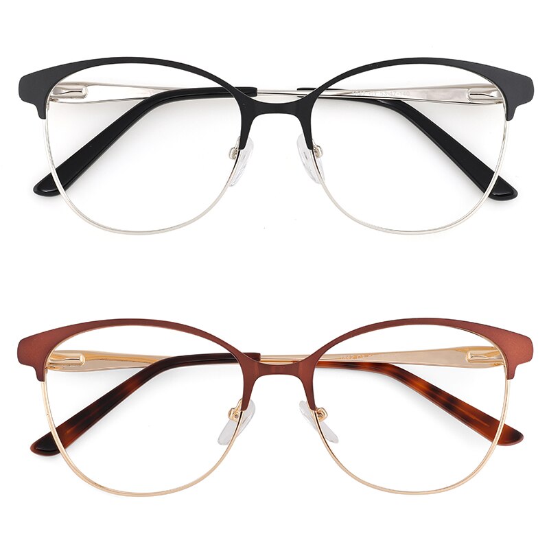 Retro Women's Round Fake Glasses Cat's Eye Prescription Glasses For Reading Myopia Eyewear Optical Women Eyeglasses With Frame