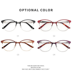 Retro Women's Round Fake Glasses Cat's Eye Prescription Glasses For Reading Myopia Eyewear Optical Women Eyeglasses With Frame