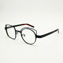 Load image into Gallery viewer, Retro black asymmetric round and square frames female and male myopia optical prescription glasses, stainless steel frame, asymm