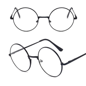 Retro-classic transparent lens metal frame men and women circular reading glasses  retro-personality college style
