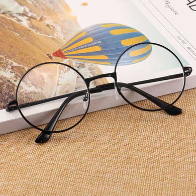 Retro-classic transparent lens metal frame men and women circular reading glasses  retro-personality college style