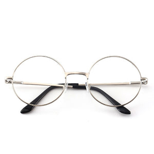Retro-classic transparent lens metal frame men and women circular reading glasses  retro-personality college style