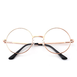 Retro-classic transparent lens metal frame men and women circular reading glasses  retro-personality college style