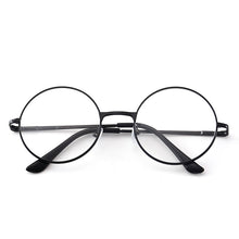 Load image into Gallery viewer, Retro-classic transparent lens metal frame men and women circular reading glasses  retro-personality college style