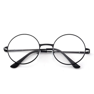 Retro-classic transparent lens metal frame men and women circular reading glasses  retro-personality college style