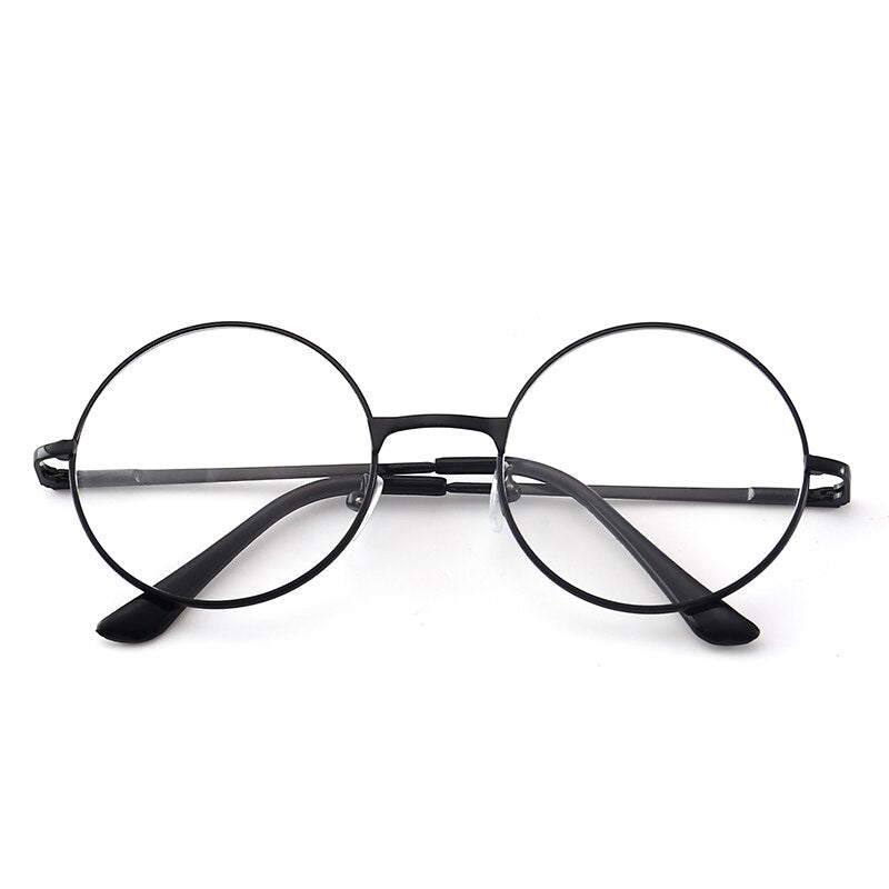 Retro-classic transparent lens metal frame men and women circular reading glasses  retro-personality college style