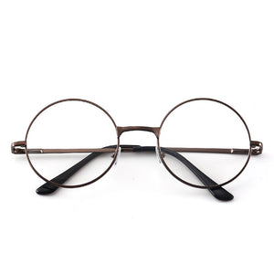 Retro-classic transparent lens metal frame men and women circular reading glasses  retro-personality college style