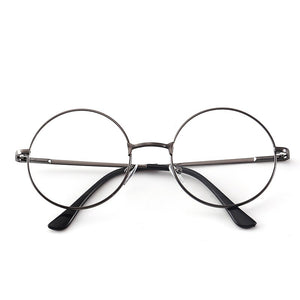Retro-classic transparent lens metal frame men and women circular reading glasses  retro-personality college style