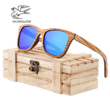 Load image into Gallery viewer, Retro ebonypear 100%wood Sunglasses bamboo wooden case Purely Hand Made driving men women wood sunglasses men Oculos de sol