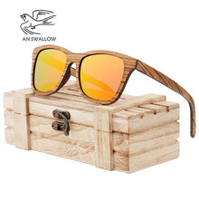 Load image into Gallery viewer, Retro ebonypear 100%wood Sunglasses bamboo wooden case Purely Hand Made driving men women wood sunglasses men Oculos de sol