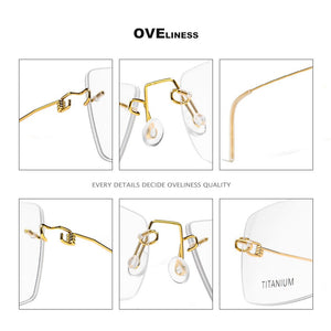 Retro eyeglasses frames Titanium eye rimless glasses frame men women 2023 Optical Myopia Prescription glasses eyewear