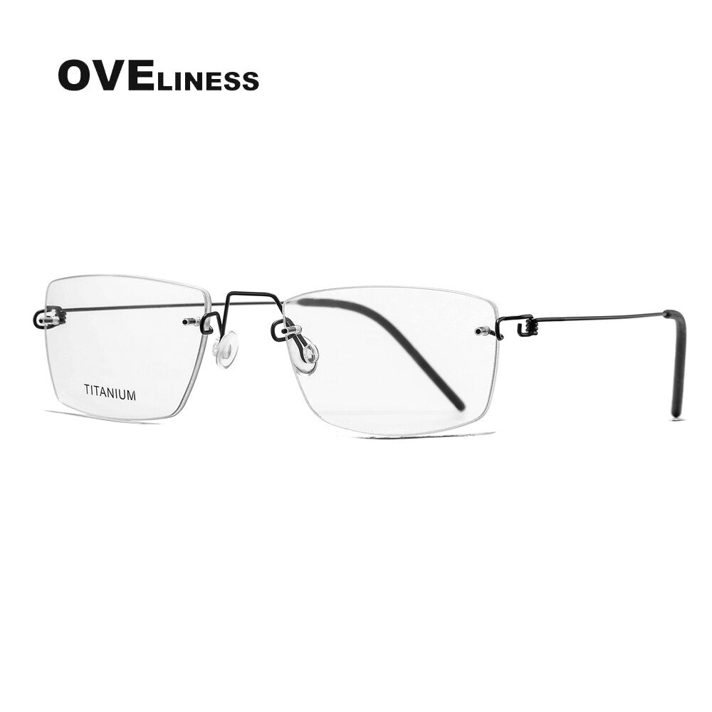 Retro eyeglasses frames Titanium eye rimless glasses frame men women 2023 Optical Myopia Prescription glasses eyewear