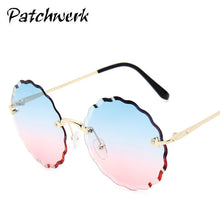 Load image into Gallery viewer, Retro flower-shaped Gradient Shades for women&#39;s sunglasses stylish rimless edge-cut lenses