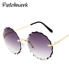 Load image into Gallery viewer, Retro flower-shaped Gradient Shades for women&#39;s sunglasses stylish rimless edge-cut lenses