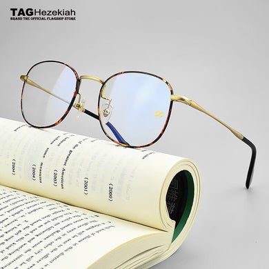 Retro glasses frame men 2023  brand Anti-blue light computer vintage eyeglasses frames for women titanium spectacle nerd