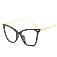 Load image into Gallery viewer, Retro glasses frame women cat eye eyeglasses Large transparent clear eye glasses frames for women  metal leg