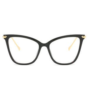Retro glasses frame women cat eye eyeglasses Large transparent clear eye glasses frames for women  metal leg