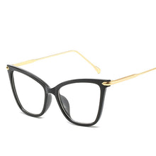Load image into Gallery viewer, Retro glasses frame women cat eye eyeglasses Large transparent clear eye glasses frames for women  metal leg
