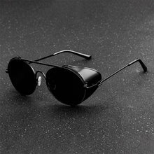 Load image into Gallery viewer, Retro gothic Steampunk Style Round Metal Frame Sunglasses Men Women  Brand Designer Shields Lens Sun Glasses Gafas de Sol