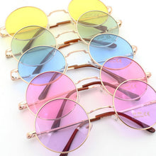 Carica l&#39;immagine nel visualizzatore di Gallery, Occhiali da sole rotondi retrò hippie Metal Lennon da donna Occhiali da sole rotondi con lenti colorate circolari con montatura in metallo Stile super hippie chic