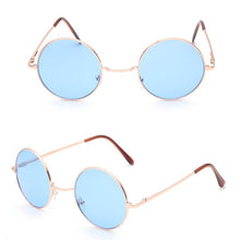 Carica l&#39;immagine nel visualizzatore di Gallery, Occhiali da sole rotondi retrò hippie Metal Lennon da donna Occhiali da sole rotondi con lenti colorate circolari con montatura in metallo Stile super hippie chic