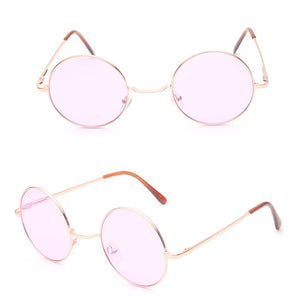 Occhiali da sole rotondi retrò hippie Metal Lennon da donna Occhiali da sole rotondi con lenti colorate circolari con montatura in metallo Stile super hippie chic