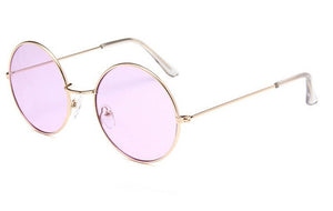 Occhiali da sole rotondi retrò hippie Metal Lennon da donna Occhiali da sole rotondi con lenti colorate circolari con montatura in metallo Stile super hippie chic