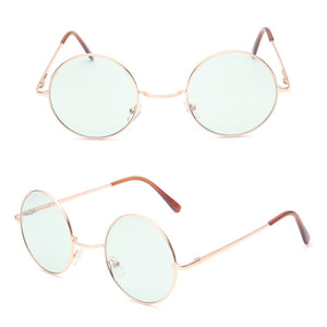 Occhiali da sole rotondi retrò hippie Metal Lennon da donna Occhiali da sole rotondi con lenti colorate circolari con montatura in metallo Stile super hippie chic