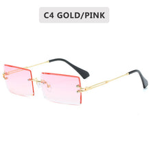 Carica l'immagine nel visualizzatore di Gallery, Retro small rectangle sunglasses women rimless square sun glasses for women 2022 summer style female uv400 green brown Oculos
