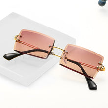Carica l'immagine nel visualizzatore di Gallery, Retro small rectangle sunglasses women rimless square sun glasses for women 2022 summer style female uv400 green brown Oculos