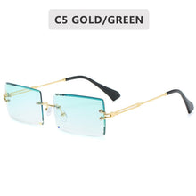 Carica l'immagine nel visualizzatore di Gallery, Retro small rectangle sunglasses women rimless square sun glasses for women 2022 summer style female uv400 green brown Oculos