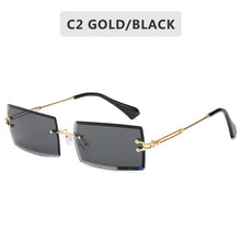 Carica l'immagine nel visualizzatore di Gallery, Retro small rectangle sunglasses women rimless square sun glasses for women 2022 summer style female uv400 green brown Oculos