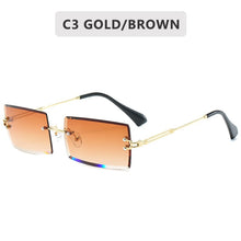 Carica l'immagine nel visualizzatore di Gallery, Retro small rectangle sunglasses women rimless square sun glasses for women 2022 summer style female uv400 green brown Oculos