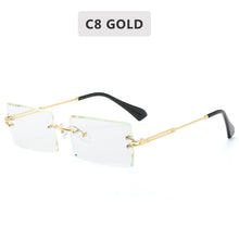 Carica l'immagine nel visualizzatore di Gallery, Retro small rectangle sunglasses women rimless square sun glasses for women 2022 summer style female uv400 green brown Oculos