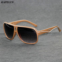 Load image into Gallery viewer, Retro square outdoor color mirror Designer  woman glasses Black frame white line inlaid uv400 sports sunglasses