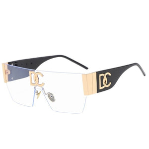 Retro square rimless sunglasses ladies 2023 men's rimless sunglasses glasses chroma UV400