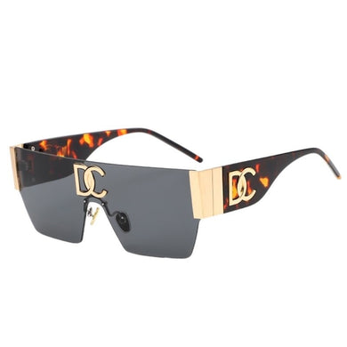Retro square rimless sunglasses ladies 2023 men's rimless sunglasses glasses chroma UV400