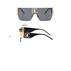 Retro square rimless sunglasses ladies 2023 men's rimless sunglasses glasses chroma UV400